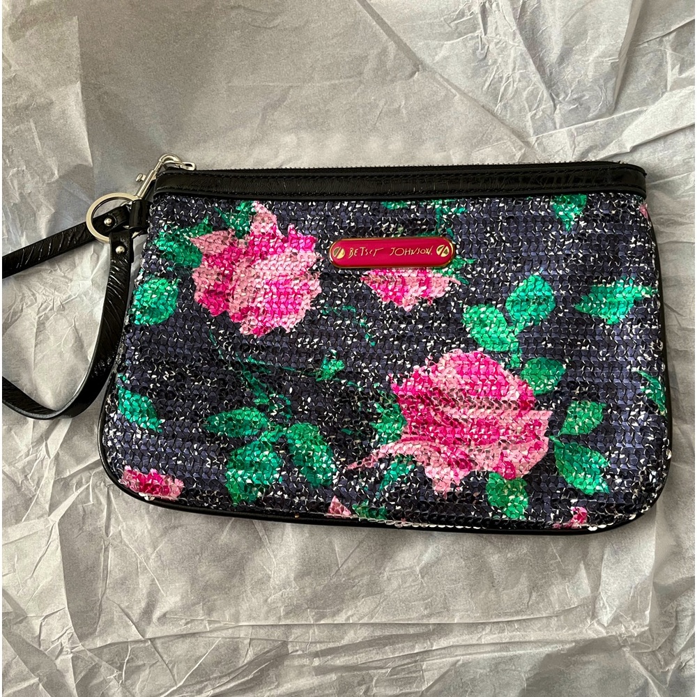 Betsey Johnson Acid Rose Large Wristlet